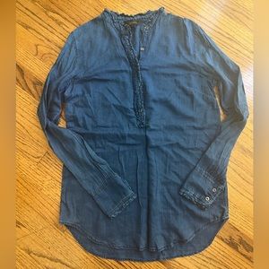 J Crew indigo popover blouse size 4T